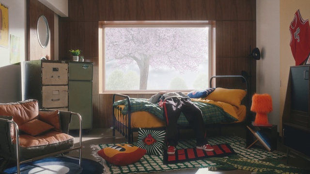 Video Reference: Furniture, Property, Comfort, Couch, Cabinetry, Interior design, Wood, Flooring, Shade, Floor