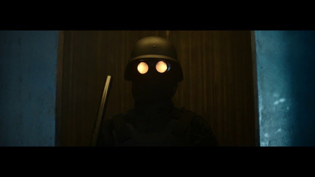 Video Reference: Helmet, Flash photography, Gas, Tints and shades, Personal protective equipment, Automotive lighting, Darkness, Midnight, Electric blue, Event