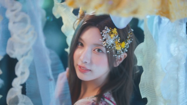 Video Reference: Plant, Eyelash, Flower, Flash photography, Petal, Iris, Dress, Happy, Headpiece, Beauty