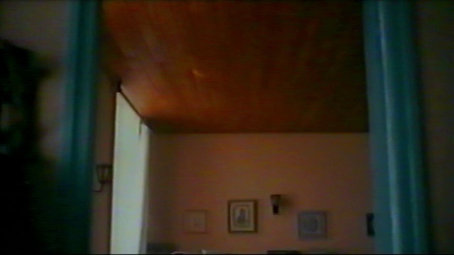 Video Reference: Building, Wood, Fixture, Ceiling, Paint, Rectangle, Building material, Composite material, House, Room