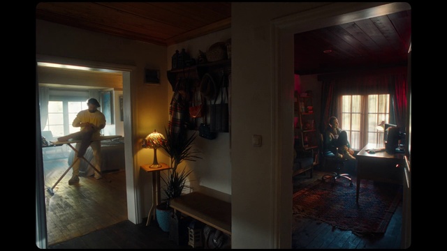 Video Reference: Furniture, Building, Picture frame, Window, Table, Wood, Living room, Flooring, Chair, Floor