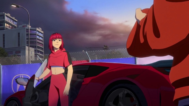 Video Reference: Wheel, Automotive design, Vehicle, Tire, Sky, Car, Automotive tire, Pink, Mode of transport, Red