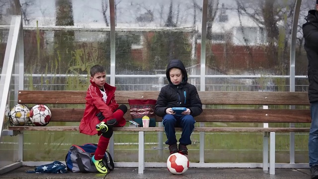 Video Reference: Sports equipment, White, Football, Ball, Soccer, Leisure, Player, Grass, Tree, Jacket