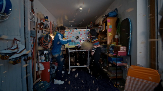 Video Reference: Furniture, Table, Chair, Interior design, Art, Building, Flooring, Desk, Space, House