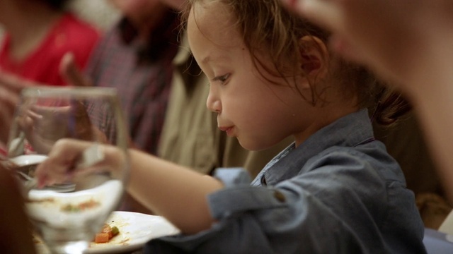 Video Reference: Tableware, Food, Table, Food craving, Plate, Toddler, Sharing, Chair, Event, Child