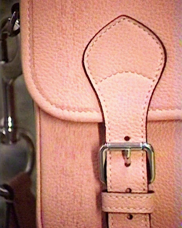 Video Reference: Luggage and bags, Bag, Shoulder bag, Wood, Eyewear, Font, Electric blue, Peach, Strap, Magenta