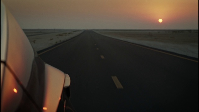 Video Reference: Sky, Aircraft, Gesture, Asphalt, Road surface, Air travel, Dusk, Landscape, Runway, Sunrise