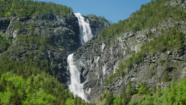 Video Reference: Sky, Plant, Water, Mountain, Natural landscape, Tree, Waterfall, Body of water, Watercourse, Chute
