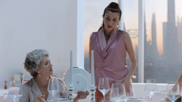 Video Reference: Tableware, Drinkware, Dishware, Stemware, Plate, Sleeve, Serveware, Table, Chair, Champagne stemware