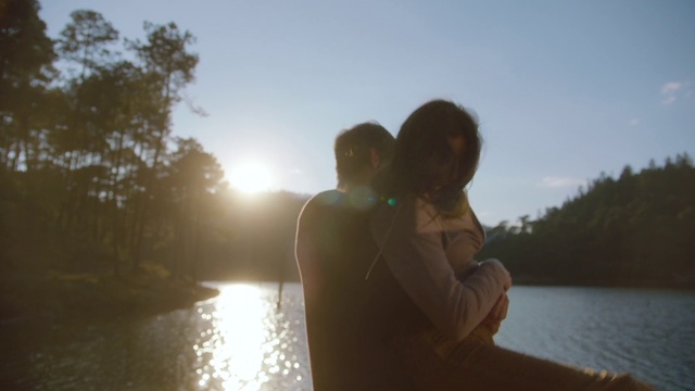 Video Reference: Water, Sky, Tree, Flash photography, Happy, Lake, Cloud, Gesture, Sunlight, People in nature