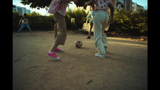 Video Reference: Plant, Shoe, Sports equipment, Leg, Street football, Ball, Tree, Grass, Football, Soccer