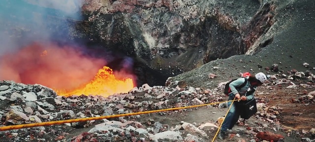 Video Reference: Ash, Bedrock, Lava, Slope, Mountainous landforms, Mountain, Geological phenomenon, Fire, Pollution, Heat