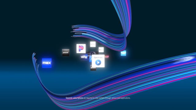 Video Reference: abstract, streaming, apps, subscription, media, entertainment, digital, icons, advertising, flowing lines, neon, blue background, video, platforms