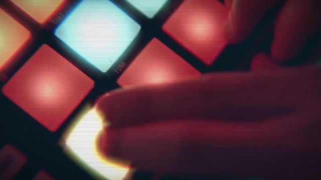 Video Reference: Gesture, Mesh, Finger, Automotive lighting, Tints and shades, Magenta, Electric blue, Human leg, Pattern, Space