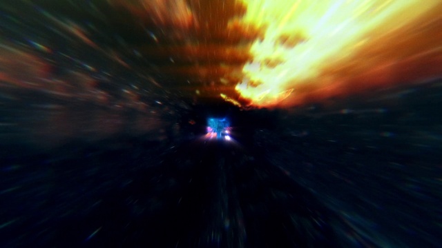 Video Reference: Automotive lighting, Asphalt, Astronomical object, Geological phenomenon, Lens flare, Sky, Landscape, Road, Electric blue, Horizon