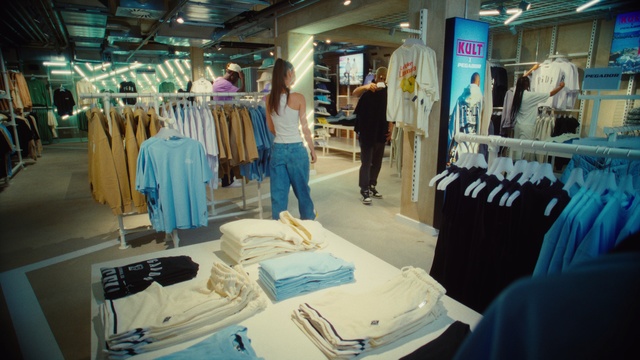 Video Reference: Clothes hanger, Textile, Sleeve, Customer, Shopping, Fashion design, Retail, Building, Bag, Boutique