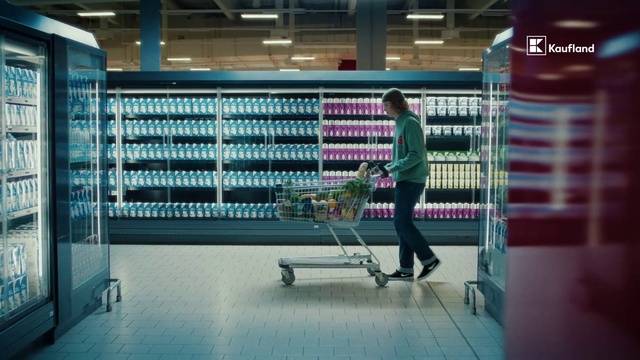 Video Reference: Shopping cart, Wheel, Tire, Floor, Flooring, Rolling, Shelf, Leisure, Retail, Magenta