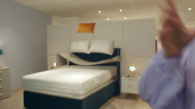 Video Reference: Furniture, Comfort, Pillow, Building, Textile, Bed, Bed frame, Interior design, Wood, Table