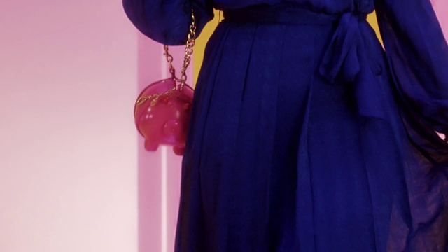 Video Reference: Purple, Dress, Sleeve, One-piece garment, Violet, Pink, Balloon, Magenta, Fashion design, Formal wear