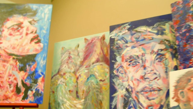 Video Reference: Art paint, Paint, Textile, Artist, Art, Painting, Watercolor paint, Event, Exhibition, Drawing