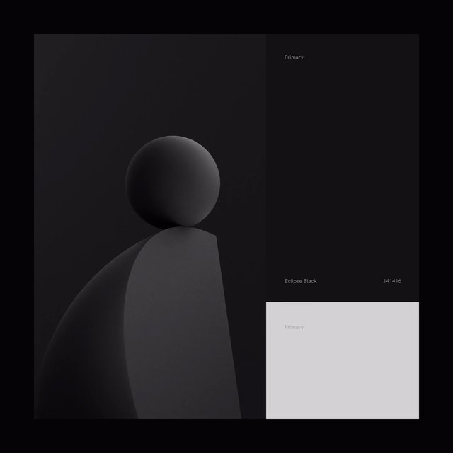 Video Reference: abstract, dark, minimalist, geometric, sphere, curved shapes, graphic design, black, gray, background, poster, modern, clean layout, text labels