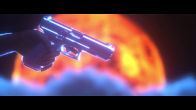 Video Reference: Amber, Automotive lighting, Revolver, Gadget, Red, Font, Gas, Electric blue, Personal protective equipment, Entertainment