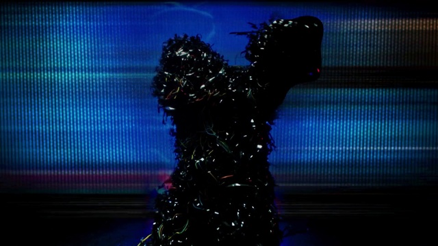 Video Reference: Sculpture, Water, Art, Electric blue, Statue, Event, Entertainment, Font, Metal, Visual arts