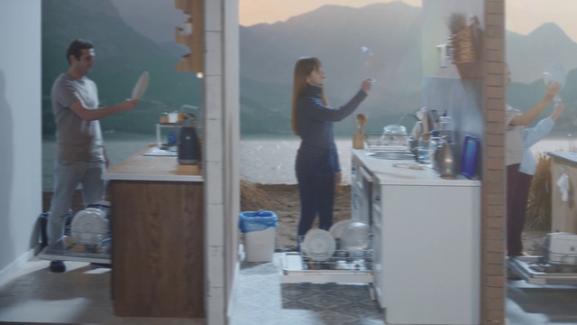 Video Reference: Property, Natural environment, Standing, Interior design, Wall, Mountain, Gas, Event, Room, Fun