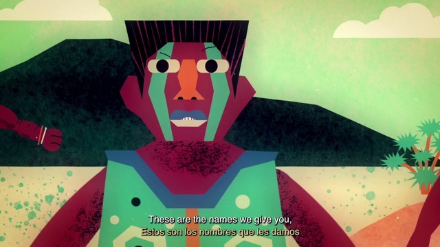 Video Reference: Green, Art, Font, Pink, Magenta, Rectangle, Illustration, Painting, Fictional character, Visual arts