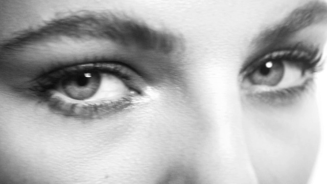 Video Reference: Nose, Skin, Lip, Eyebrow, Eyelash, Mouth, Flash photography, Jaw, Iris, Black-and-white