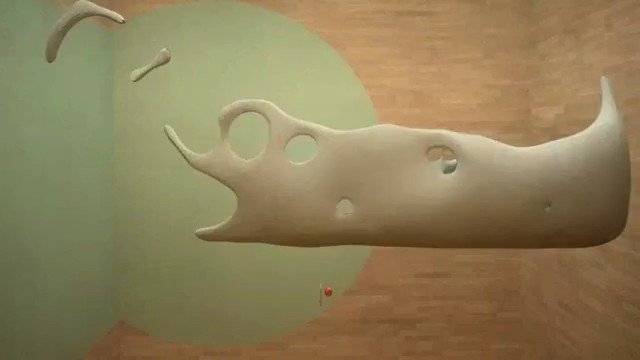 Video Reference: abstract, 3d, render, organic, surreal, shape, floating, minimal, background, design, art, curved, holes