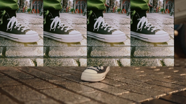 Video Reference: Footwear, Jeans, Shoe, Photograph, White, Green, Light, Black, Outdoor shoe, Walking shoe