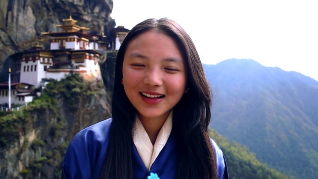 Video Reference: Smile, Sky, Outerwear, Mountain, Temple, Travel, Happy, Tree, Leisure, People