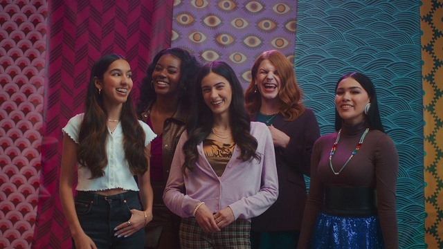 Video Reference: Smile, Purple, Entertainment, Happy, Fashion design, Leisure, Friendship, Event, Fun, Youth