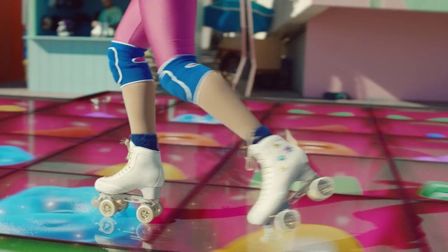 Video Reference: Purple, Knee, Thigh, Pink, Sock, Sportswear, Toy, Magenta, Human leg, Fun