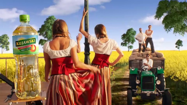 Video Reference: Cloud, Sky, Bottle, Green, Tire, Wheel, Plant, Vehicle, Tree, Tractor