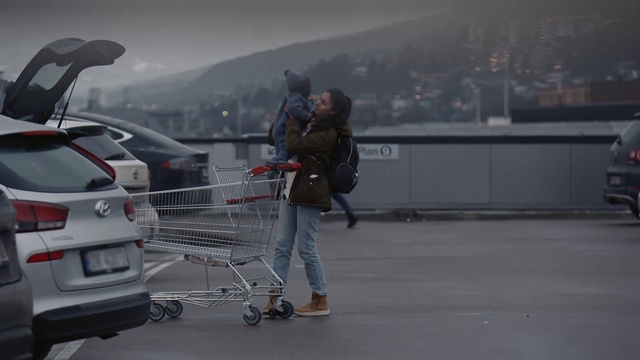 Video Reference: Wheel, Tire, Automotive tail & brake light, Car, Vehicle, Automotive lighting, Shopping cart, Asphalt, Luggage and bags, Motor vehicle