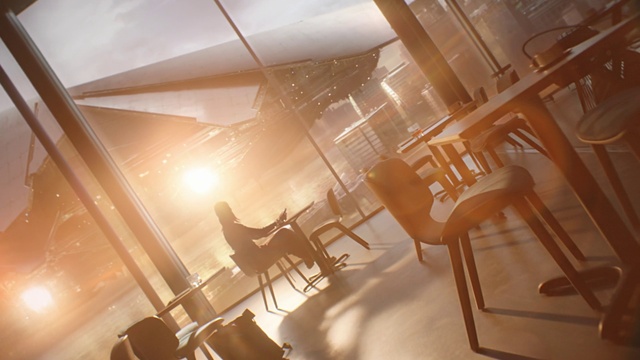 Video Reference: Furniture, Building, Chair, Wood, Orange, Table, Interior design, Flooring, Floor, Shade