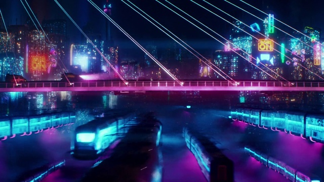 Video Reference: Water, Light, Purple, Electricity, Entertainment, Automotive lighting, Building, Line, Violet, Cityscape