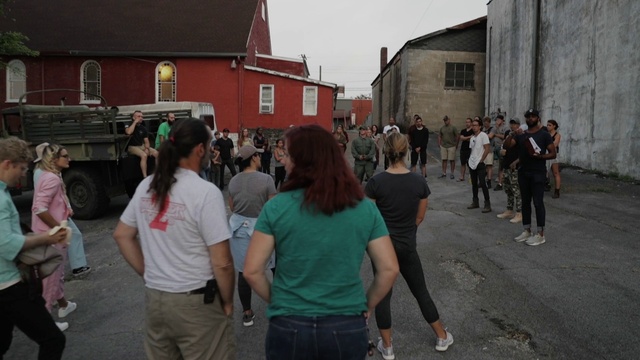 Video Reference: Daytime, Building, Infrastructure, Human, Crowd, Community, Sky, Luggage and bags, Fun, Road