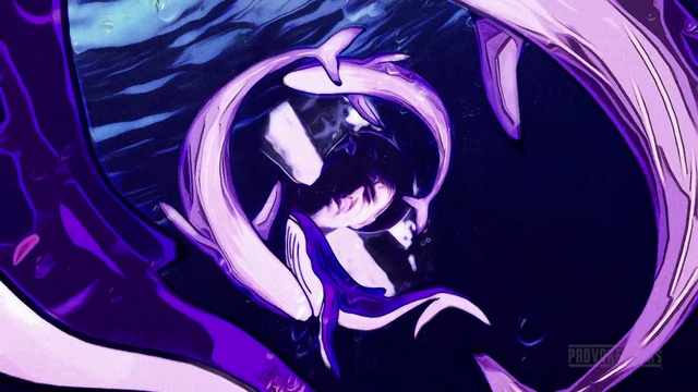 Video Reference: Purple, Cartoon, Violet, Art, Painting, Magenta, Cg artwork, Electric blue, Illustration, Font