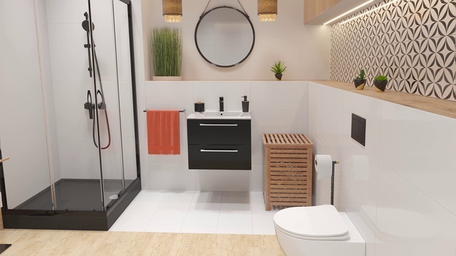 Video Reference: Property, Product, Building, Mirror, Wood, Flooring, Interior design, Plumbing fixture, Floor, Wall