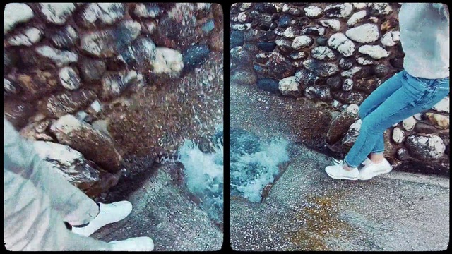 Video Reference: Shoe, Road surface, People in nature, Asphalt, Freezing, Tints and shades, Leisure, Font, Electric blue, Sidewalk