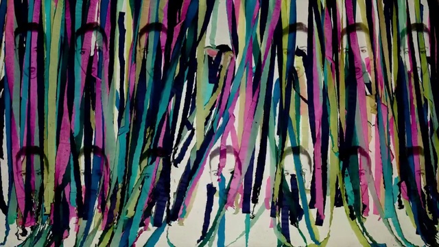 Video Reference: Textile, Font, Art, Paint, Magenta, Pattern, Visual arts, Painting, Feather, Fashion design