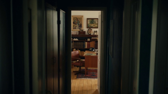 Video Reference: Building, Door, Wood, Fixture, Window, Interior design, Home door, Hardwood, Chair, Tints and shades