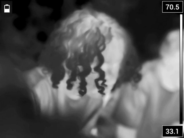 Video Reference: blurry, black and white, close up, person, curly hair, crowd, indoor, low light, screen overlay, numbers, meter, video frame, soft focus, abstract, event