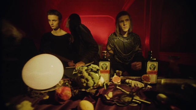 Video Reference: Tableware, Table, Food, Bottle, Event, Plate, Drinkware, Darkness, Drink, Curtain