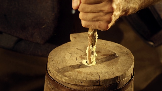 Video Reference: Hand, Automotive tire, Wood, Drink, Barrel, Gas, Artisan, Automotive wheel system, Art, Tool