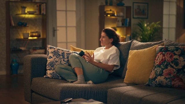 Video Reference: Furniture, Comfort, Plant, Couch, Interior design, Living room, Houseplant, Lamp, studio couch, Thigh