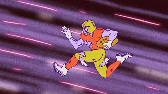 Video Reference: Jersey, Purple, Sleeve, T-shirt, Sportswear, Font, Art, Magenta, Electric blue, Rectangle